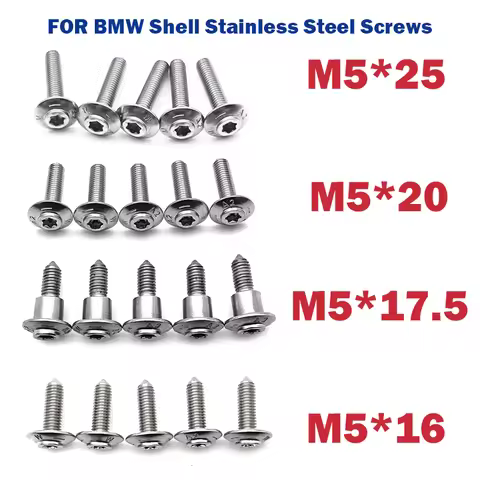 M5 Fairing Stainless Steel Screws For BMW R1250GS R1200GS LC R1200RT S1000RR S1000XR C600 C650GT F75