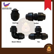 💥WHOLESALE💥 HDPE Poly Pipe Fittings SIRIM Tebal 20mm 25mm 32mm 1/2" 3/4" 1" Socket Bend Tee Elbow En