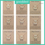 GOO 2Pcs Unique Angel Number Necklace 111 222 333 444 666 777 Numerology Pendants Chokers Chain for 