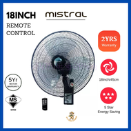 Mistral 18" Wall Fan with Remote Control MWF-1890MR KIPAS DINDING MWF1890MR/Mistral 18" Wall Fan 186