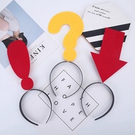 Funny Arrow Question Mark Symbol Headband Photo Sale Hair Clip Female Concert Eye-catching Side Clip