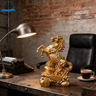 Golden Horse Figurine Decoration For Luck Collectible Horse Figurine For Home/Office Entrance