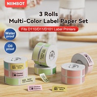 NIIMBOT D11 D110 D101 Printer Sticker Label 3 Rolls Thermal Solid Multi Color Classification Tag