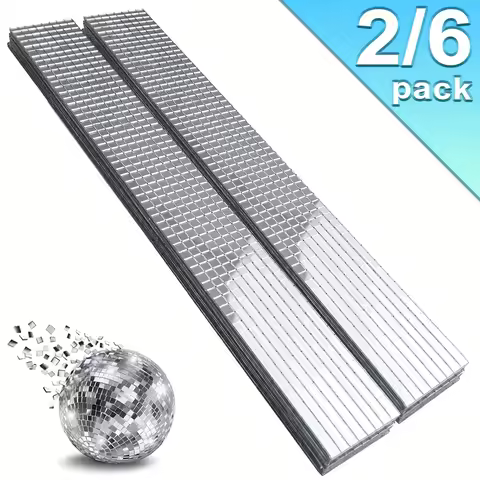 2/6 Pack Self-Adhesive 5x5 mm Acrylic Mirror Mosaic Tiles, Mini Crafts Small Glass Mirror Strips for