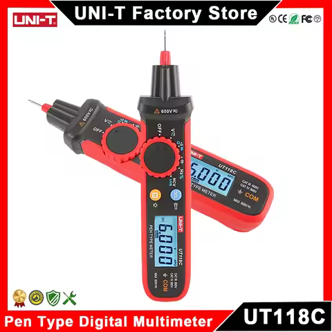 UNI-T UT118C Digital Multimeter Pen Type Electric Tester AC DC Voltmeter Voltage Ohm Meter Capacitor