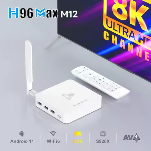 2025 New H96 Max M12 AI-SR Smart TV Box Support 8K BT5.4 AV1 WiFi6 2.4G Amlogic S928X 4GB 64GB Voice