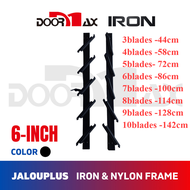 DOORMAX 6-INCH Jalouplus Iron Powder Coated Steel Nylon Jalousie Window Frame Black