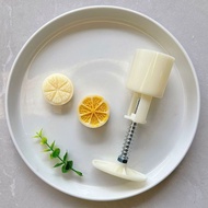 中秋月餅模具 燕菜月餅模具 25g Three-Dimensional Baking Mold Orange Lemon Pattern Round Edge Hand-Pressed Plastic