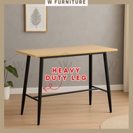 Wfurniture 95cm Island Table Wood Top Meja Makan Tinggi High Bar Table Dining Restaurant Cafe Table
