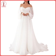 fulaide Lantern Sleeve High Waist Women Dress Flowy Hem Off Shoulder Maxi Evening Gown Female Clothi