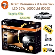 Osram Premium 2.0 Car Headlight Bulb New Gen LED Toyota Altis 2002-2013 Used With Original Halogen Bulb.