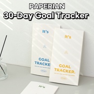 PAPERIAN 30-Day Goal Tracker Journal - Compact A5 Planner with 48 Pages for Daily Goals