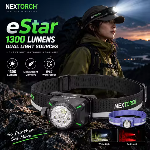 Nextorch EStar Rechargeable Headlamp Super Bright Outdoor Light for Climbing Night Running Trail Hik