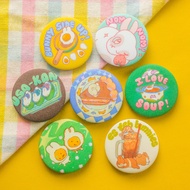 Original Foodie Buns 4cm Round Pins Brooch Pin