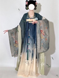 Stepping Snow Looking for Plum Hanfu Made in Tang One-Piece Pair-Off Chest-Length Skirt Daily Fresh Spring Summer Autumn Style Tang Suit Hanfu Long-Sleeved Hanfu Girls Hanfu Hanfu Big Sleeve Shirt Hanfu Skirt Ancient Style Hanfu Han