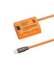 Zgcine DT-LPE6 D-TAP TO LP-E6NH แบตเตอรี่เลียนแบบ w/ สายถัก DC Coupler อุปกรณ์เสริมสำหรับกล้อง Canon