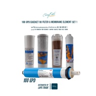 EasyKet ™ RO FIlter & Membrane Element 100 GPD Set 1 ชุดไส้กรองและเมมเบรนสำหรับระบบ RO 100 GPD ชุดที