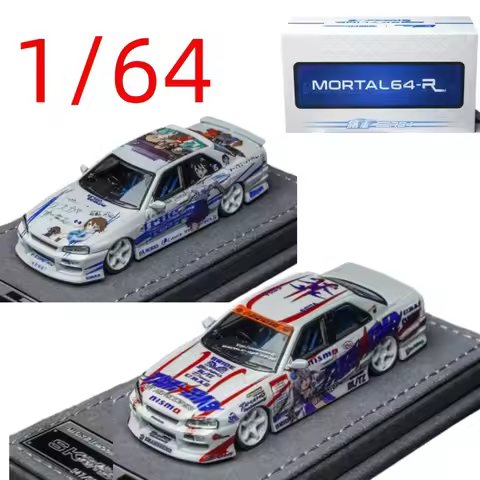 Mortal Diecast 1/64 Scale Nissan Skyline GT-R R34 Uma Musume Car Model Alloy Limited Edition Gifts C