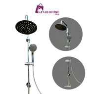 ฝักบัวอาบน้ำ Rain Shower สแตนเลสSUS304 ผสมพลาสติก ABS ชุดฝักบัวอาบน้ำ ฝักบัวอาบน้ำ สีดำ MA-F-026