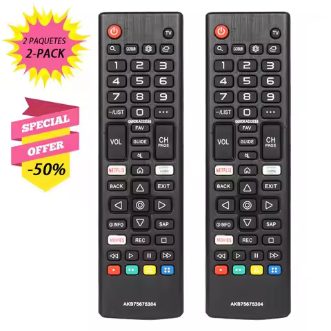 2-Pack AKB75675304 New Replaced Remote Control AKB75675301 AKB75675311 AKB75675608 for L G Smart TV 