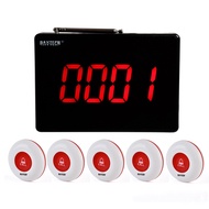 DAYTECH Wireless Calling System Restaurant Waiter Service Call Bell Button Table Pager 1 Host and 5 