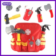 [Iniyexa] 7PCS Cosplay Fireman Suit Enlightenment for Kids Halloween and Accessories