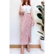 Press Now Sequin Long Skirt