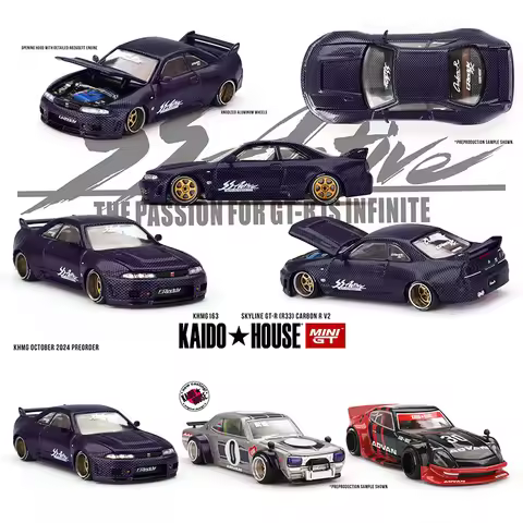 MINIGT KHMG163 In Stock 1:64 Fairlady Z Advan Openable Hood Diecast Car Model Kaido House 172