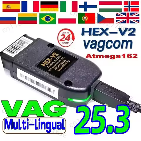 2026 Newest VCDS 25.3 VAG Scanner Tool Cable OBD2 Diagnostic Multi-Language HEX V2 Wesheu VCDS VAG C
