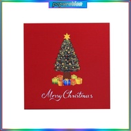 POP Unique Christmas Tree 3D Popup Greeting Card Portable Card for Festival Wishes