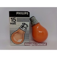 Philips B22 BC Bulb 15W Orange 240V