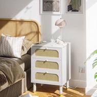 Furniture Rattan Rattan European American Board Style Drawer Cabinet Breathable Bedside Cabinet Mult