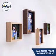 Wall Photo Frame, Wood Finishing In Square Or Vertical In 4R, 5R, 6R, 8R, 4/5/6/8" Size(Free Photo P