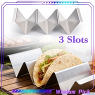 Taco Holder 3 Slots Stainless Steel Taco Shell Holder Taco Stand Rack Tray Place Stably Reusable