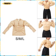 [tdraoylp] Kids Muscle Shirt Costume 3D Funny Body Builder Clothes for Cosplay Party Events