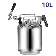 2.5 Gallon 10L Cornelius Keg(Corny) Stainless Steel Beer Keg Barrel with Beer Faucet Tap & Co2 Charg