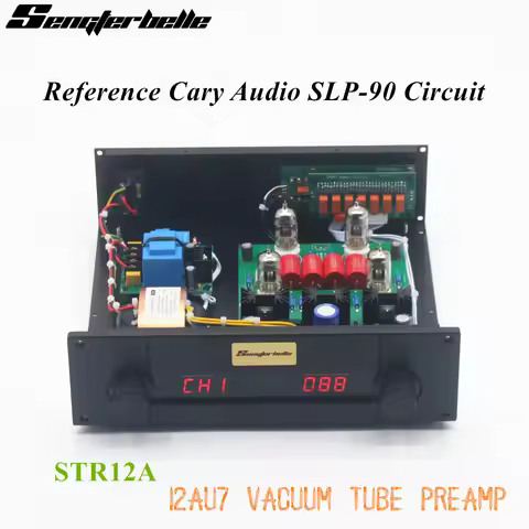 STR12A 12AU7 ECC82 Tube Remote Control Preamplifier HiFi Audio 4 in 1 out Reference Cary SLP-90 Prea