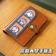 Doraemon Leather Notebook A6 Detachable Machine Cat Diary Planner Vintage Cartoon Student Anime Book