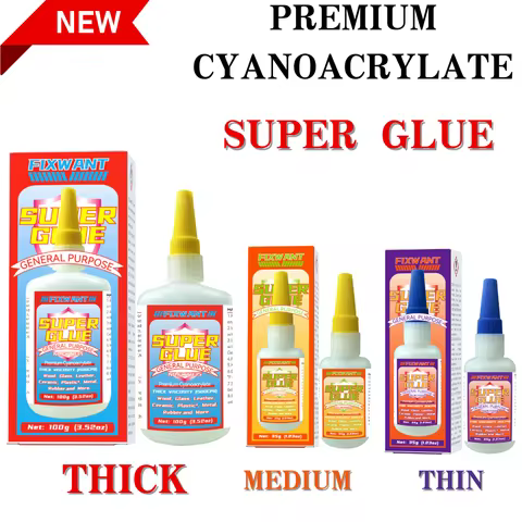 FIXWANT Premium Cayanocarylate Adhesive Thin Medium Thick Liquid Super Glue General Purpose for PVC 