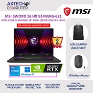 MSI Sword 16 HX B14VEKG-621 16'' FHD+ 144Hz Gaming Laptop ( i5-14450HX, 16GB D5, 512GB SSD, RTX4050 