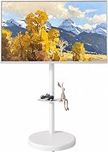 Height Adjustable Rolling TV Stand for 37-86 Inch TV up to 110 Pounds, Portrait to Landscape, Heavy 