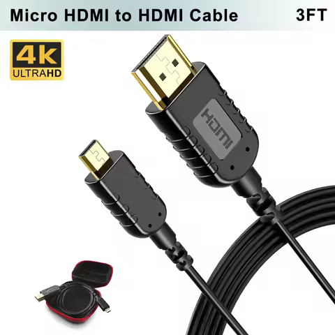 FOINNEX Ultra Thin Flexible Micro HDMI to HDMI Cable 3FT for Gimbal GoPro Hero 7 Black,Canon Camera,