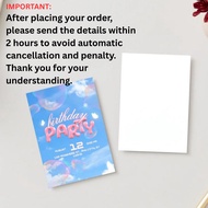 10 pcs Birthday Invitation Card Post Card Style, Available in 3R 4R 5R (with envelope)