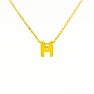 Happy Jewelry จี้ตัวอักษร H (เฮช) เล็กเม็ดเดี่ยว ทองแท้ 9k 37.5% เพชรเกสร PD138