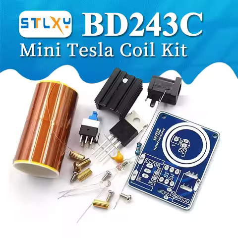 BD243 Mini Tesla Coil Kit Magic Props DIY Parts Empty Lights Technology Diy Electronics BD243C