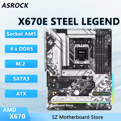 ASROCK X670E STEEL LEGEND AMD AM5 DDR5 motherboard X670 CPU Ryzen 7 7800X3D 9 7950X3D 7900X3D 5 7600