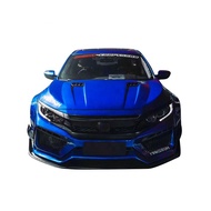 Injection PP For Honda Ten Generation Civic 2016-2020 to Robot Style Front bumper lip Rear bumper lip Side skirt Hood Wh