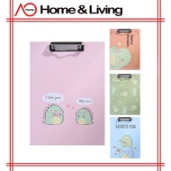 AO Home A4 Sized Paper Office Writing Board Document File Cute Dino Design Clipboard MK-5208 Cardboa