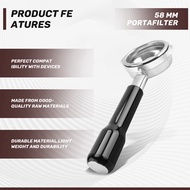【FAST-SALE】 <br>58mm Bottomless Portafilter 2 Ear Espresso Portafilter with Filter Basket Accessorie