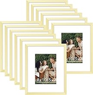 JCJMY 12 Packs 8x10 Picture Frames, Display 5x7 with Mat or 8x10 Without Mat, Gallery Wall Frame Set